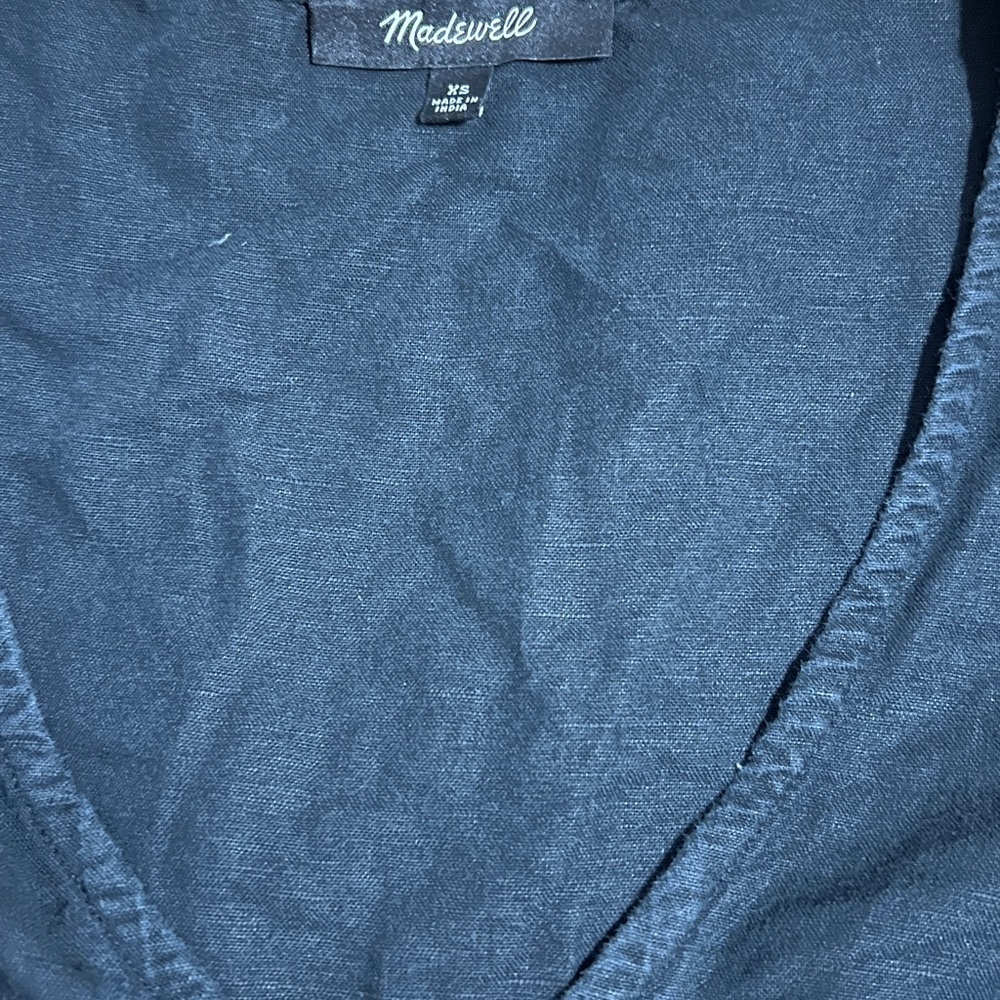 Madewell Linen Blend Alexandra Button-Front Mini Dress XS - Picture 6 of 8
